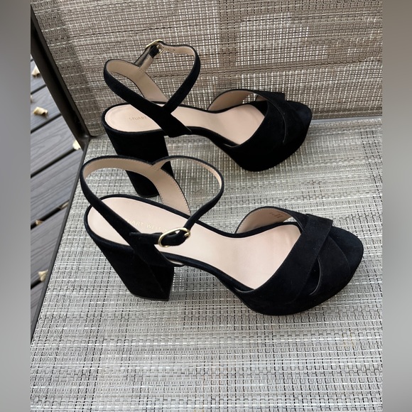 STUART WIETZMAN LADIES BLACK SUEDE IVONA SHOES-9.5M - Picture 5 of 12